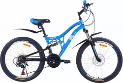 Фото Велосипед 24" YUTA LOKI (14" лазурный/черный/серебристый (azure/black/silver))